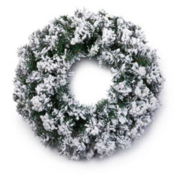Samuel Alexander Premier Flocked Woodcote Pine Flocked Wreath 50Cm - thumbnail 7