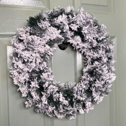 Samuel Alexander Premier Flocked Woodcote Pine Flocked Wreath 50Cm