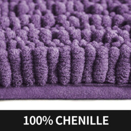 Ameha Purple Chenille Mat 40X60Cm, Extra Soft, Non-Slip, Absorbent Bath Rug & Doormat - thumbnail 6