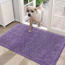 Ameha Purple Chenille Mat 40X60Cm, Extra Soft, Non-Slip, Absorbent Bath Rug & Doormat - thumbnail 7