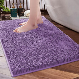 Ameha Purple Chenille Mat 40X60Cm, Extra Soft, Non-Slip, Absorbent Bath Rug & Doormat