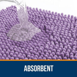 Ameha Purple Chenille Mat 40X60Cm, Extra Soft, Non-Slip, Absorbent Bath Rug & Doormat - thumbnail 9