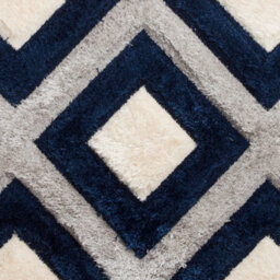 Grey Navy Shaggy Modern Geometric Machine Made Easy To Clean Rug For Living Room Bedroom And Dining Room-80Cm X 150Cm - thumbnail 3