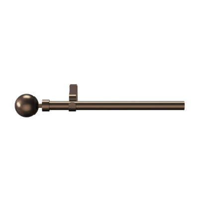 GoodHome Kozani Satin Brown Bronze Copper Effect Extendable Ball Single Curtain Pole Set, (L)1200mm-2100mm (Dia)19mm - image 1