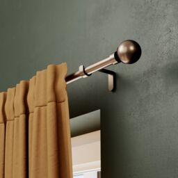 GoodHome Kozani Satin Brown Bronze Copper Effect Extendable Ball Single Curtain Pole Set, (L)1200mm-2100mm (Dia)19mm - thumbnail 6
