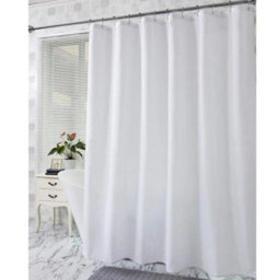 Grey Waterproof Extra Long Fabric Shower Curtain 180 X 200Cm - thumbnail 4