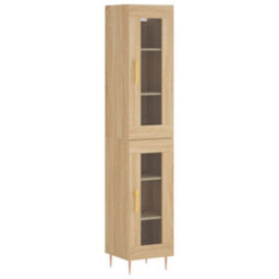 Berkfield Highboard Sonoma Oak 34.5X34X180 Cm Engineered Wood - thumbnail 2