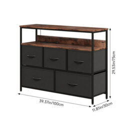 Black 5-Drawer Fabric Dresser Charging - thumbnail 2