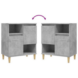 Berkfield Sideboards 2 Pcs Concrete Grey 60X35X70 Cm Engineered Wood - thumbnail 7
