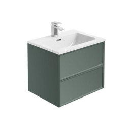 Plum&clay Jenner Green Wall Hung Vanity Unit & Basin Set (W)600mm (H)500mm - thumbnail 1