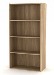Urbn-Living Urbnliving 4 Tier Oak Wide Wooden Bookcase Cupboard Storage Shelving Display Shelf Cabinet Unit - thumbnail 2