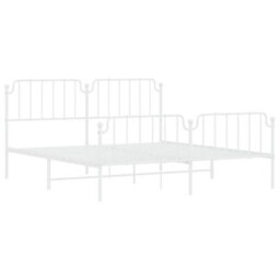 Berkfield Metal Bed Frame Without Mattress With Footboard White 183X213Cm - thumbnail 4