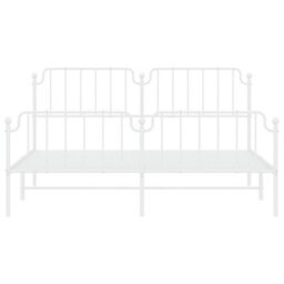 Berkfield Metal Bed Frame Without Mattress With Footboard White 183X213Cm - thumbnail 5