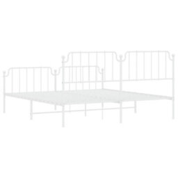 Berkfield Metal Bed Frame Without Mattress With Footboard White 183X213Cm - thumbnail 7