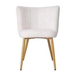 Living And Home Set Of 2 White Teddy Fleece Upholstered Dining Chairs - thumbnail 2