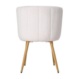 Living And Home Set Of 2 White Teddy Fleece Upholstered Dining Chairs - thumbnail 4