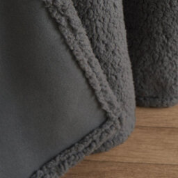 "OHS Teddy Fleece Eyelet Curtains Thermal Pair Ready Made, Grey - 66"" X 72""" - thumbnail 6