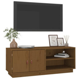 Walplus Tv Cabinet Honey Brown 105X34X40 Cm Solid Wood Pine - thumbnail 4