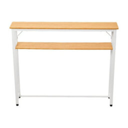 2 Tiers Oak Color Console Table Sofa Table Hallway Table Entryway Display - thumbnail 4