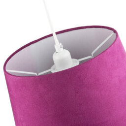 Happy Homewares Hot Pink Velvet Fabric 12 Inch Drum Lamp Shade With White Cotton Inner - thumbnail 5