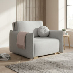 Armchair Viva Glov I With Sleep Function Storage Chipboard Foam Sinuous Spring Wooden Frame 104X98X85Cm Light Grey - thumbnail 2