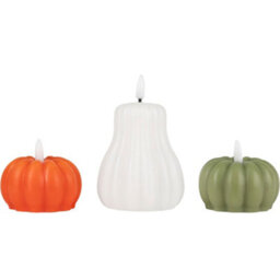 Set Of 3 Flameless Led Pumpkin Candles - thumbnail 6