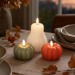 Set Of 3 Flameless Led Pumpkin Candles - thumbnail 4
