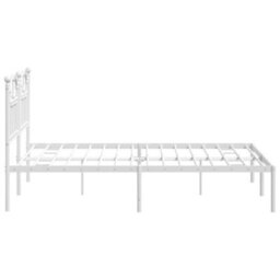 Berkfield Metal Bed Frame With Headboard White 135X190 Cm - thumbnail 6