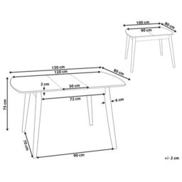 Beliani Extending Dining Table Toms Dark Brown 100/130 Cm 80 Cm - thumbnail 3