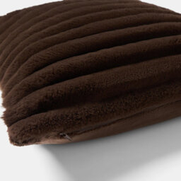 Ohs 2 X Faux Fur Thick Rib Cushion Covers - Chocolate - thumbnail 5