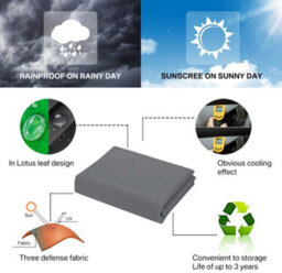 Introll Premium Int 185Gsm 600Gram Sun Shade Sail - Water Proof - Grey - 5X5 Square - thumbnail 8