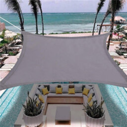 Introll Premium Int 185Gsm 600Gram Sun Shade Sail - Water Proof - Grey - 5X5 Square - thumbnail 4