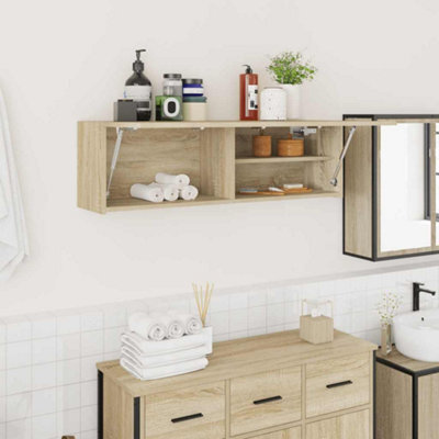 Walplus Bathroom Wall Cabinet Sonoma Oak 100X25X30 Cm Engineered Wood - image 1