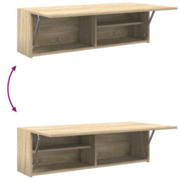 Walplus Bathroom Wall Cabinet Sonoma Oak 100X25X30 Cm Engineered Wood - thumbnail 9