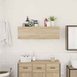 Walplus Bathroom Wall Cabinet Sonoma Oak 100X25X30 Cm Engineered Wood - thumbnail 3