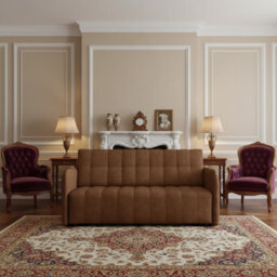Viva Grand Iv Sofa Bed With Sleeping Function Bedding Storage Freestanding Upholstered Back 165X98X85Cm Brown - thumbnail 2