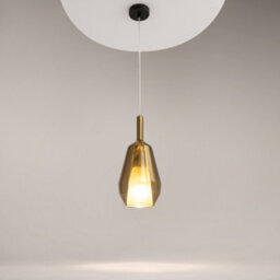 Luminosa Lighting Luminosa Duality Modern 16Cm Dome Pendant Ceiling Light Black 1Xe27 Gold Shade - thumbnail 2