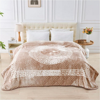Gc Gaveno Cavailia Faux Fur Blanket Throw Mink Thermal Warm Fleece Throw Blanket Greek Deep Sleeping Anxiety Relief 200 X 240 Cm - image 1