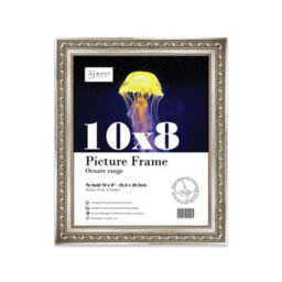 10X8 Silver Ornate Picture Frame (25.4 X 20.3Cm) Poster, Photo, Artwork, Gallery Wall Or Print - thumbnail 1