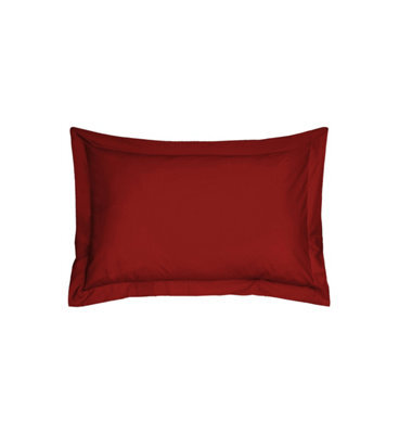 Smart Living Polycotton Oxford Pillowcases Pair 48X74Cm Flanged Bedding - Red