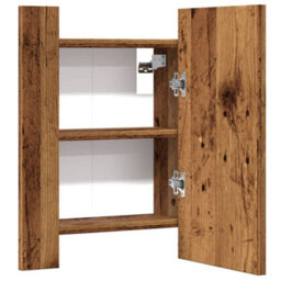 Berkfield Led Bathroom Mirror Cabinet Old Wood 40X12X45 Cm Engineered Wood - thumbnail 8