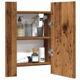 Berkfield Led Bathroom Mirror Cabinet Old Wood 40X12X45 Cm Engineered Wood - thumbnail 5