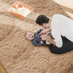 Ameha Large Bedroom Shaggy Rug Thick Pile Large Area  Living Room Beige 160X230 Cm For Bedroom Carpets - thumbnail 9