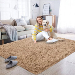 Ameha Large Bedroom Shaggy Rug Thick Pile Large Area  Living Room Beige 160X230 Cm For Bedroom Carpets - thumbnail 8