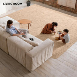 Ameha Large Bedroom Shaggy Rug Thick Pile Large Area  Living Room Beige 160X230 Cm For Bedroom Carpets - thumbnail 1