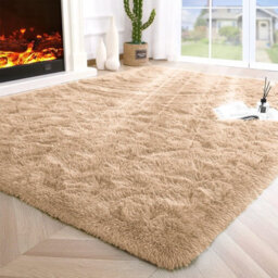 Ameha Large Bedroom Shaggy Rug Thick Pile Large Area  Living Room Beige 160X230 Cm For Bedroom Carpets - thumbnail 6