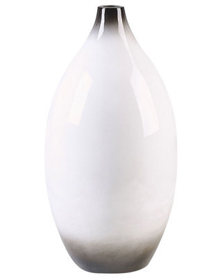 Beliani Black And White 46Cm Terracotta Decorative Vase - image 1