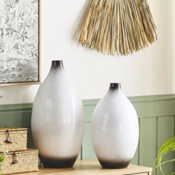 Beliani Black And White 46Cm Terracotta Decorative Vase - thumbnail 2