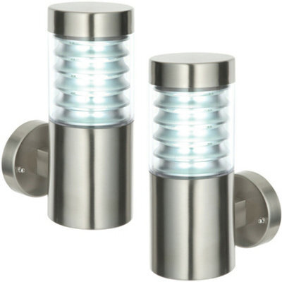 2 Pack Ip44 Outdoor Wall Light Steel Spiralled Clear Shade Porch Outdoor Lamp - image 1