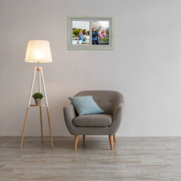 AK Frames 20X14 Green Modern Multi Photo Frame With Silver Mount - Holds 2 Apertures (2X) A4 Photos - thumbnail 3